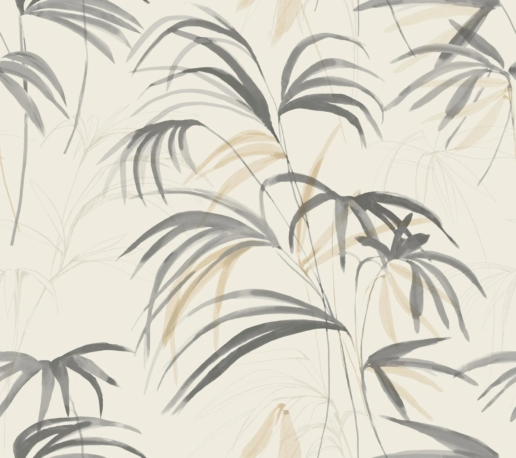 York Designer Series Inky Warm Neutral Palms Wallpaper - SKU NT6125