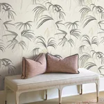 York Designer Series Inky Warm Neutral Palms Wallpaper - SKU NT6125