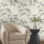 York Designer Series Inky Warm Neutral Palms Wallpaper - SKU NT6125