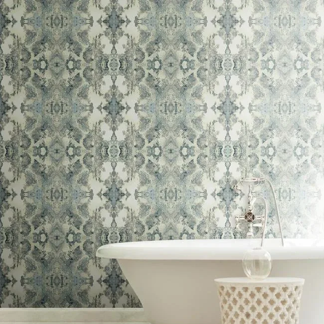 York Designer Series Inner Beauty Light Blue Wallpaper - SKU DN3719