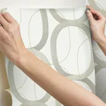 York Designer Series Interlock Light Taupe Peel & Stick Wallpaper - SKU PSW1418RL