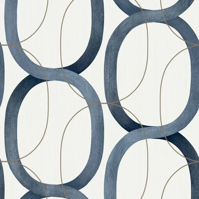 PSW1420RL | Interlock Navy Peel & Stick Wallpaper