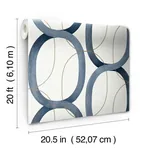 York Designer Series Interlock Navy Peel & Stick Wallpaper - SKU PSW1420RL