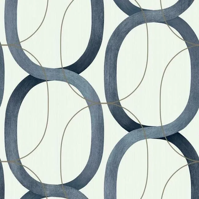 OS4215 | Interlock Navy Wallpaper