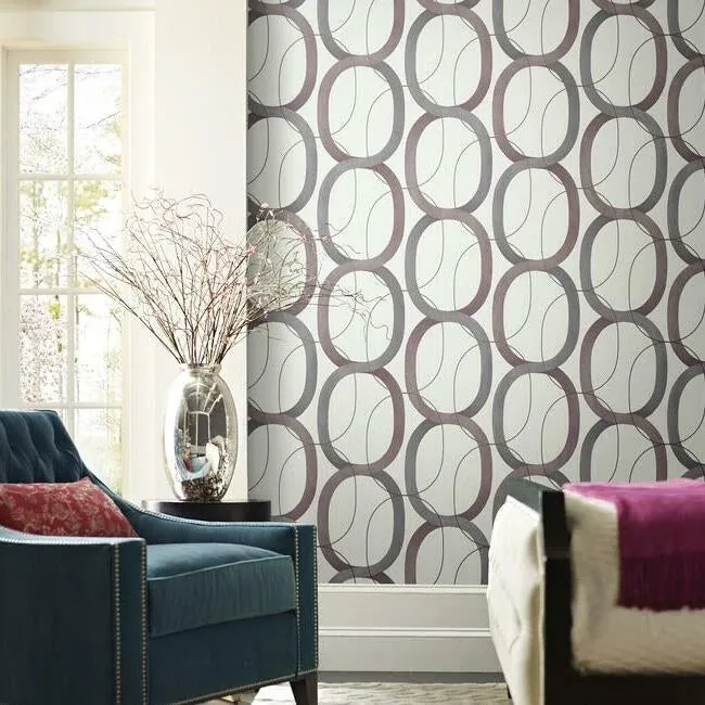 York Designer Series Interlock Plum Wallpaper - SKU OS4216