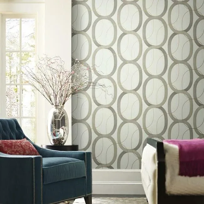 York Designer Series Interlock Taupe Wallpaper - SKU OS4211