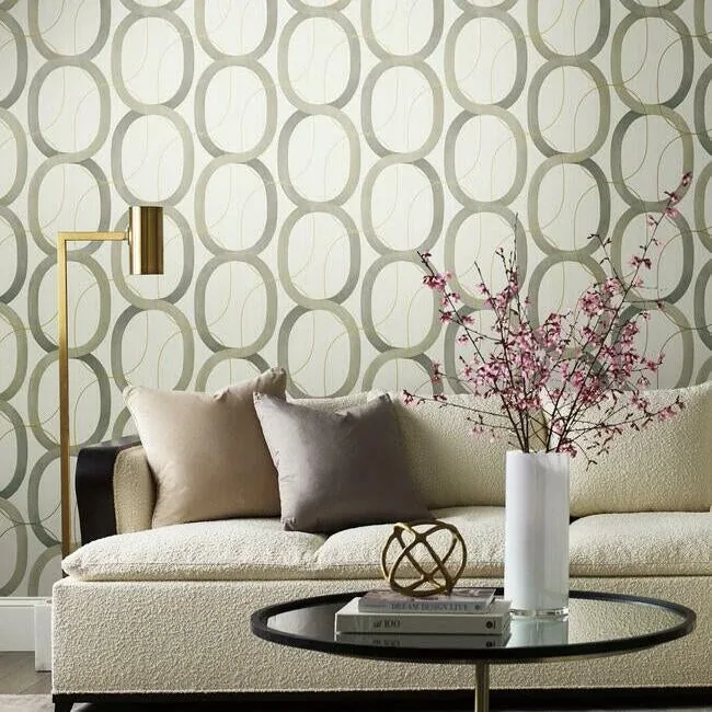York Designer Series Interlock Taupe Wallpaper - SKU OS4211