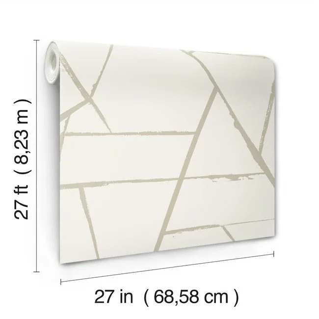 York Designer Series Intersect Beige Metallic Wallpaper - SKU CC1293