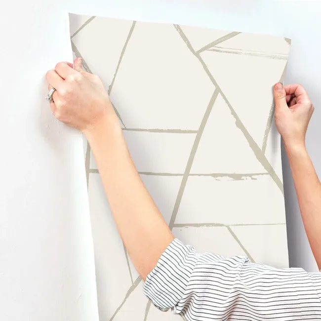 York Designer Series Intersect Beige Metallic Wallpaper - SKU CC1293