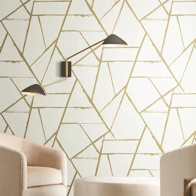 York Designer Series Intersect Gold Metallic Wallpaper - SKU CC1294
