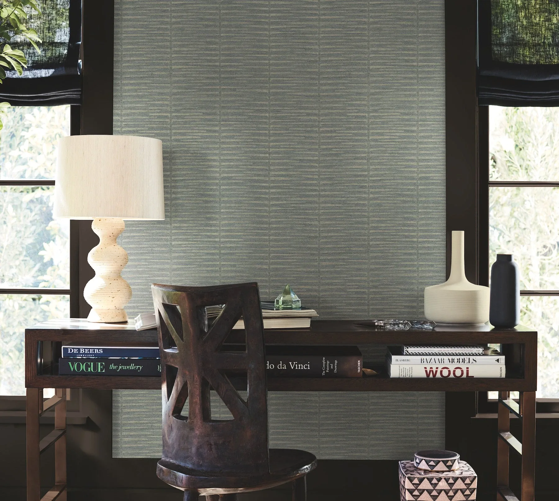 York Designer Series Iringa Indigo Wallpaper - SKU AB3054