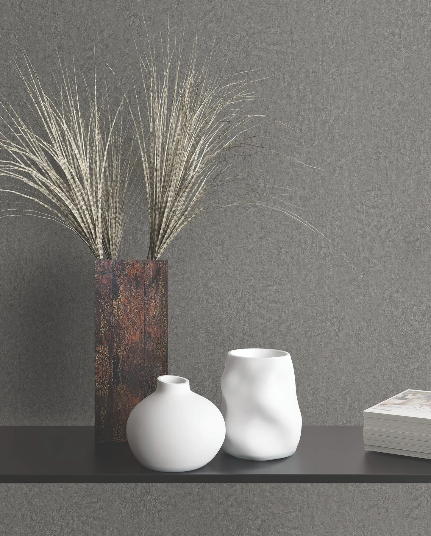 York Designer Series Jemma Dark Grey Distressed Wallpaper - SKU MA35541