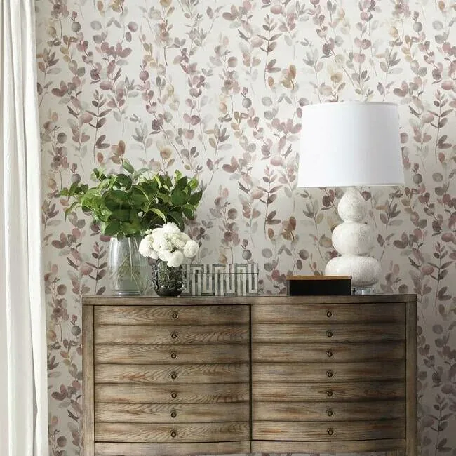 York Designer Series Joyful Eucalpytus Purple Wallpaper - SKU OS4312