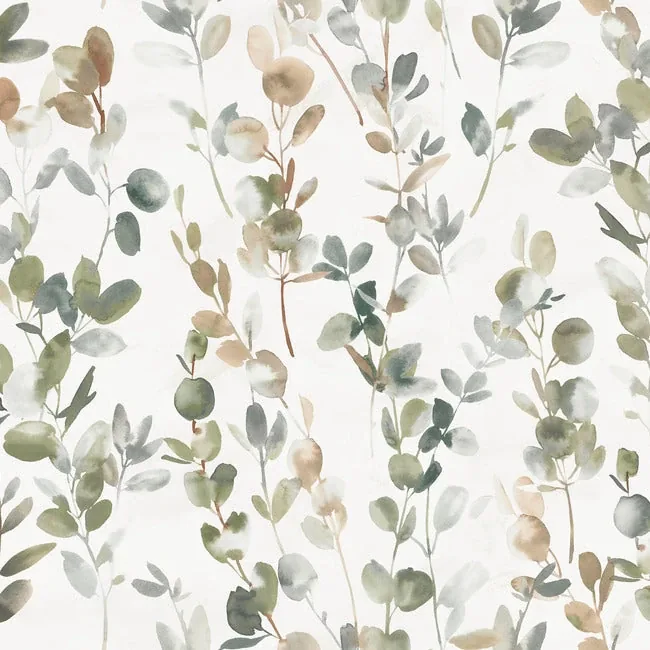 York Designer Series Joyful Eucalyptus Green Peel & Stick Wallpaper - SKU PSW1430RL