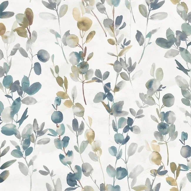 PSW1431RL | Joyful Eucalyptus Navy Peel & Stick Wallpaper