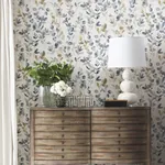 York Designer Series Joyful Eucalyptus Navy Peel & Stick Wallpaper - SKU PSW1431RL