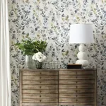 York Designer Series Joyful Eucalyptus Navy Wallpaper - SKU OS4314