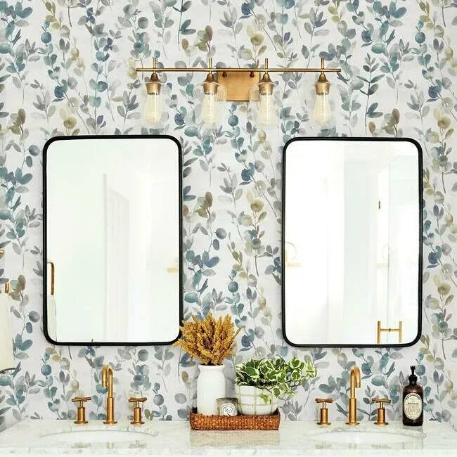 York Designer Series Joyful Eucalyptus Turquoise Wallpaper - SKU OS4313