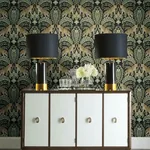 York Designer Series Jungle Leopard Black & Green Wallpaper - SKU KT2205