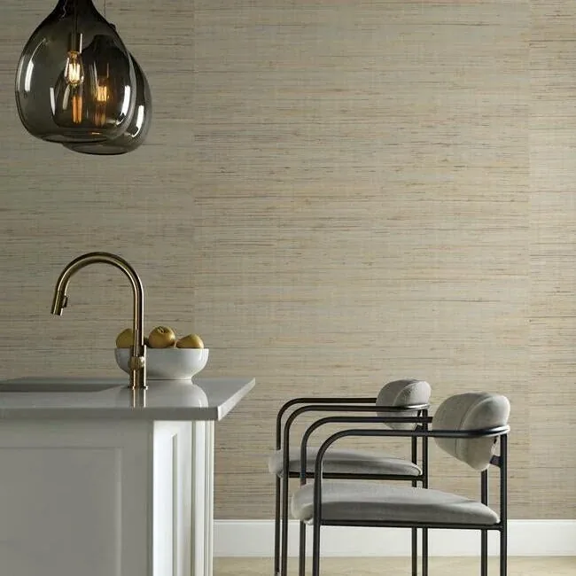 York Designer Series Jute Silver & Beige Metallic Wallpaper - SKU CO2090