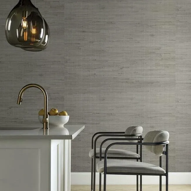 York Designer Series Jute Silver & Blue Metallic Wallpaper - SKU OS4324