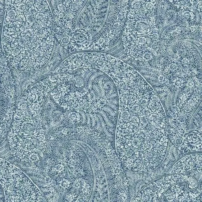 York Designer Series Kashmir Dreams Paisley Blue Wallpaper - SKU BO6655