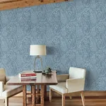 York Designer Series Kashmir Dreams Paisley Blue Wallpaper - SKU BO6655