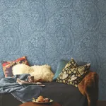York Designer Series Kashmir Dreams Paisley Blue Wallpaper - SKU BO6655