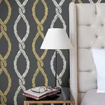 York Designer Series Laureate Black Vine Trellis Wallpaper - SKU VP1324