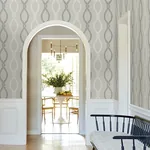 York Designer Series Laureate Grey Vine Trellis Wallpaper - SKU VP1323
