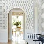 York Designer Series Laureate Light Green Vine Trellis Wallpaper - SKU VP1321
