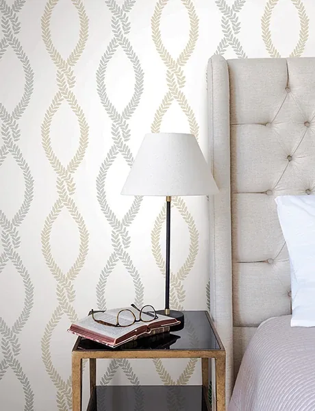 York Designer Series Laureate Neutral Vine Trellis Wallpaper - SKU VP1322