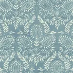 York Designer Series Laurel Damask Blue Wallpaper - SKU BO6733
