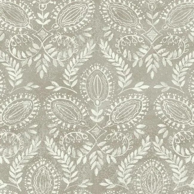 BO6732 | Laurel Damask Brown Wallpaper