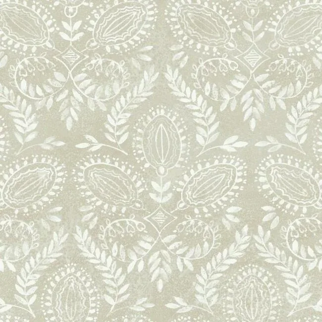BO6731 | Laurel Damask Off White Wallpaper