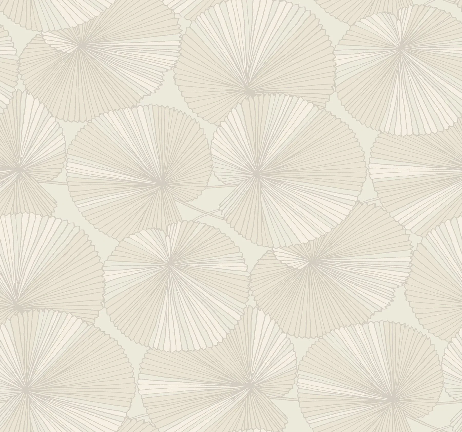 York Designer Series Layered Cream Lily Pads Wallpaper - SKU NT6115