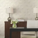 York Designer Series Layered Cream Lily Pads Wallpaper - SKU NT6115