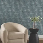 York Designer Series Layered Deep Blue Lily Pads Wallpaper | Wallpaper Twins York Designer Series Layered Deep Blue Lily Pads Wallpaper - SKU NT6113