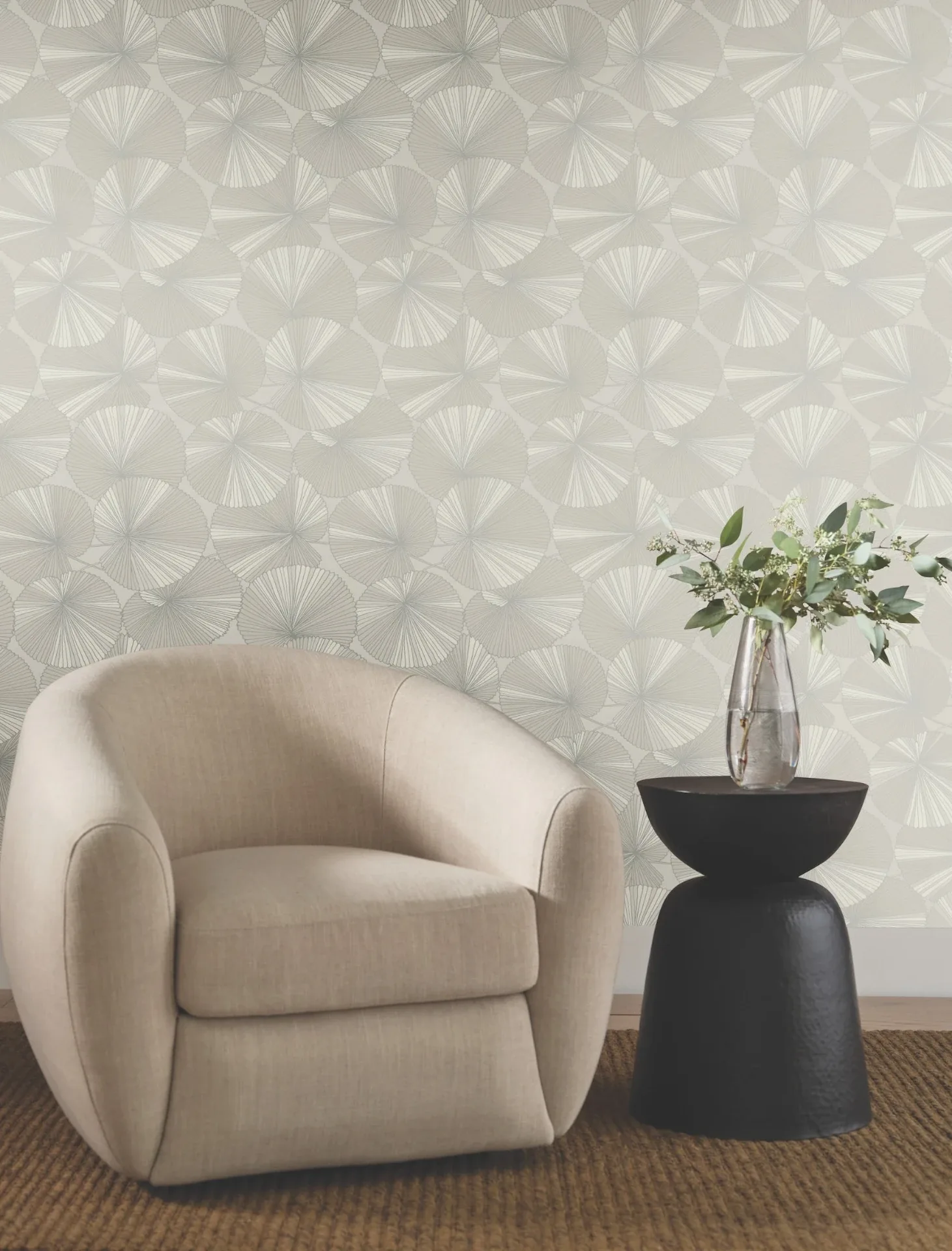 York Designer Series Layered Grey Lily Pads Wallpaper | Wallpaper Twins York Designer Series Layered Grey Lily Pads Wallpaper - SKU NT6114