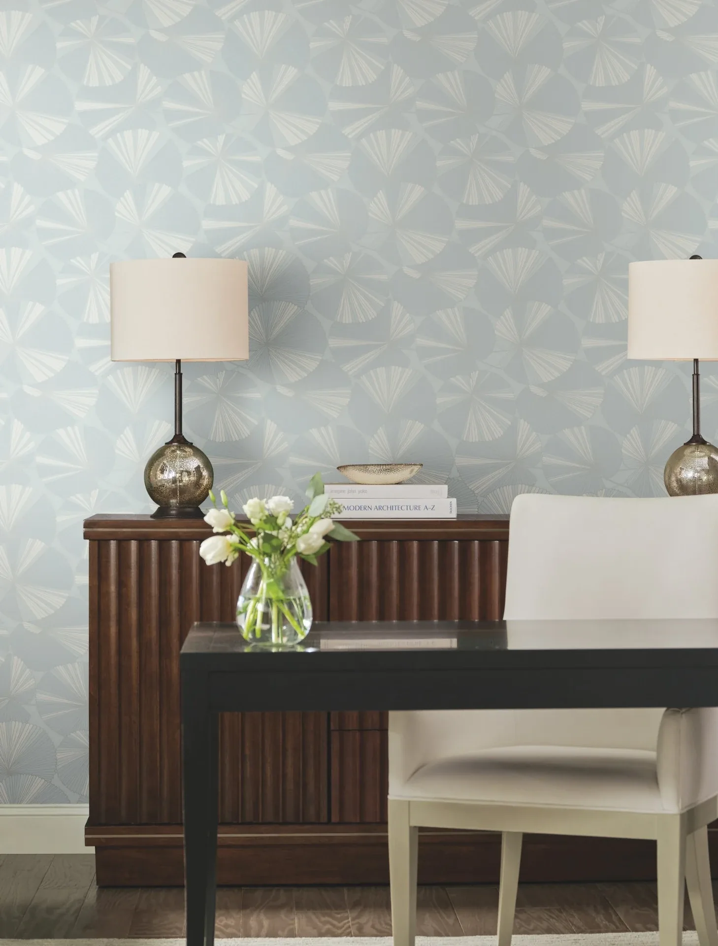 York Designer Series Layered Spa Lily Pads Wallpaper | Wallpaper Twins York Designer Series Layered Spa Lily Pads Wallpaper - SKU NT6116