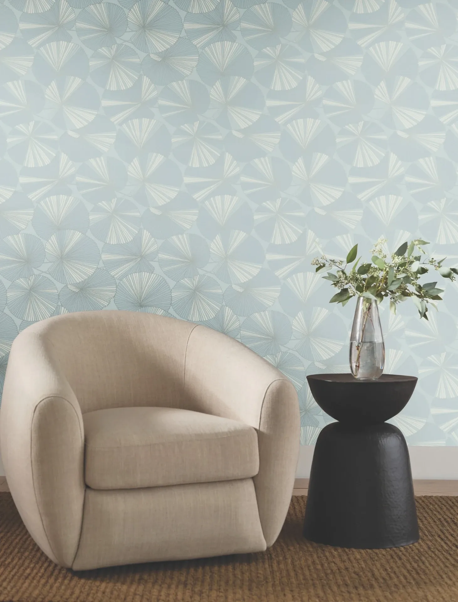 York Designer Series Layered Spa Lily Pads Wallpaper | Wallpaper Twins York Designer Series Layered Spa Lily Pads Wallpaper - SKU NT6116