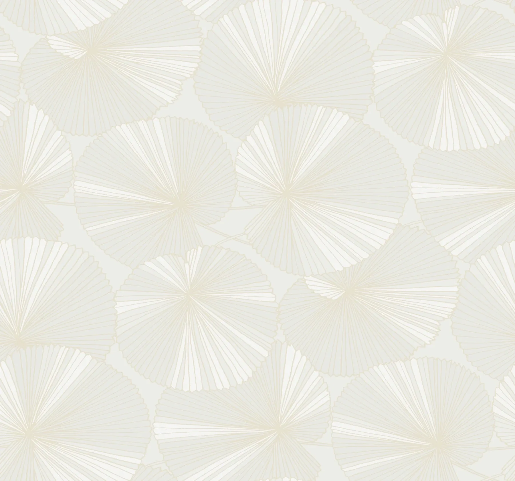 NT6112 | Layered White Lily Pads Wallpaper