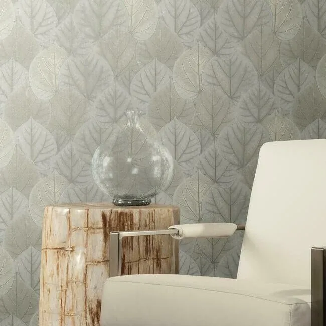 York Designer Series Leaf Concerto Grey Wallpaper | Wallpaper Twins York Designer Series Leaf Concerto Grey Wallpaper - SKU OS4246