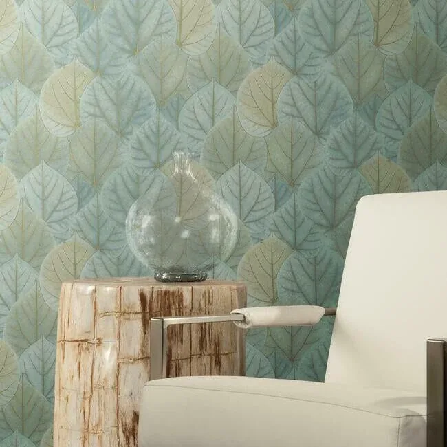 York Designer Series Leaf Concerto Turquoise Wallpaper | Wallpaper Twins York Designer Series Leaf Concerto Turquoise Wallpaper - SKU OS4241