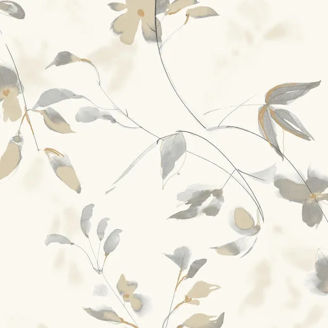 York Designer Series Linden Flower Soft Neutral Peel & Stick Wallpaper - SKU PSW1424RL