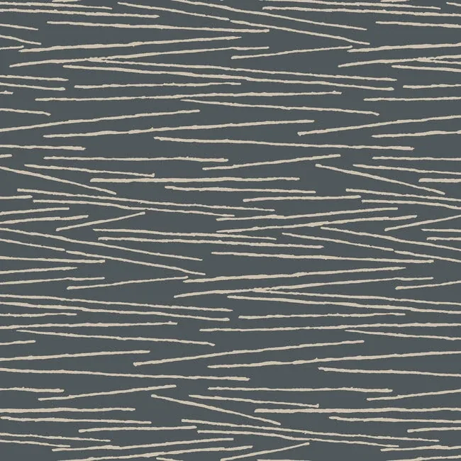 York Designer Series Line Horizon Charcoal Wallpaper - SKU EV3940