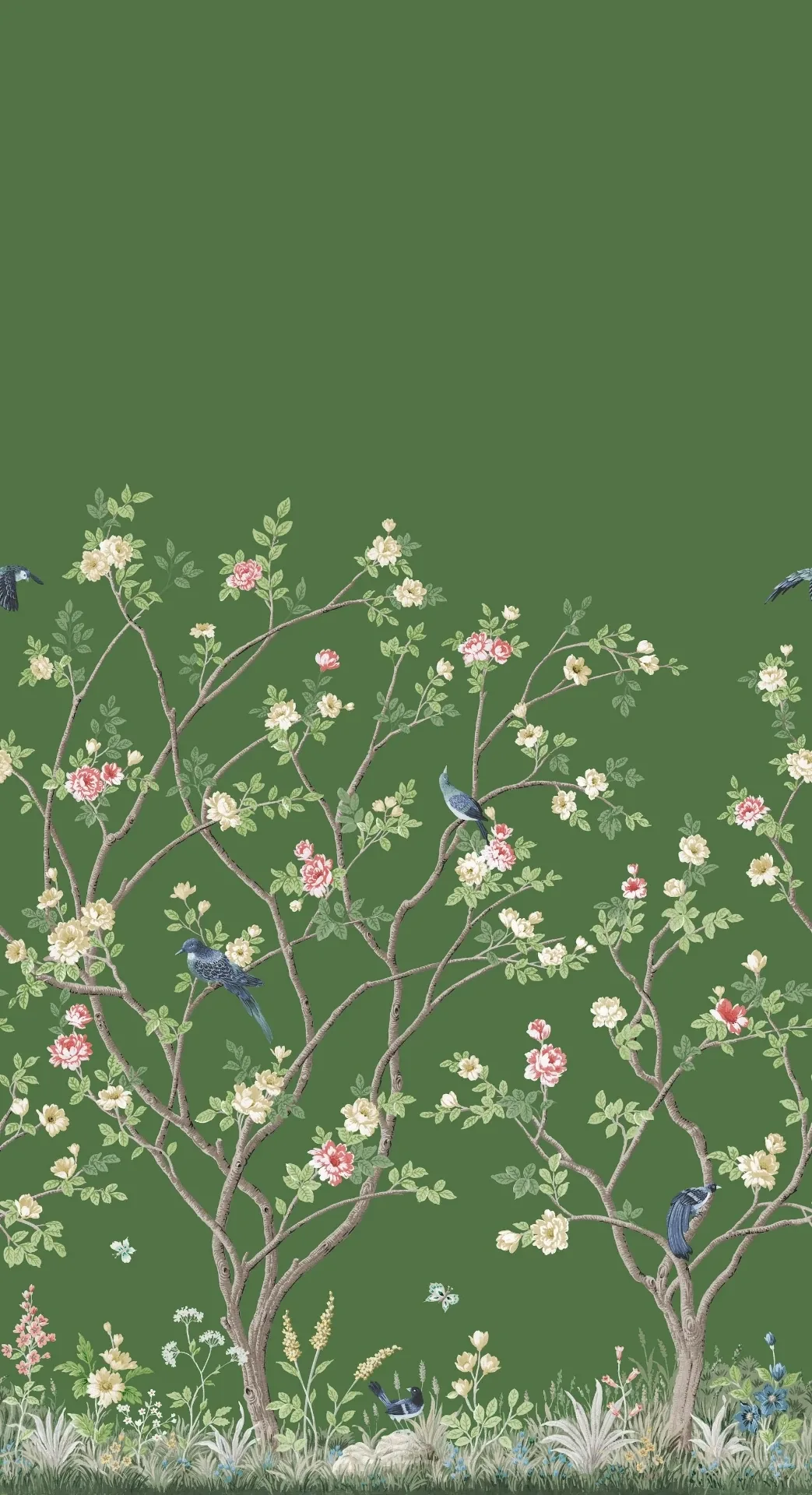 York Designer Series Lingering Garden Green Wall Mural - SKU MU0316M