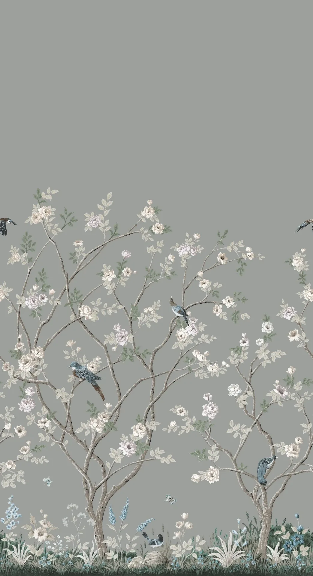York Designer Series Lingering Garden Grey Wall Mural - SKU MU0313M