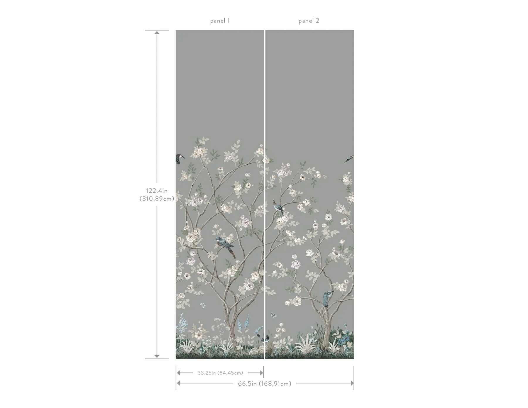 York Designer Series Lingering Garden Grey Wall Mural | Wallpaper Twins York Designer Series Lingering Garden Grey Wall Mural - SKU MU0313M