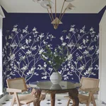 York Designer Series Lingering Garden Navy Wall Mural - SKU MU0315M